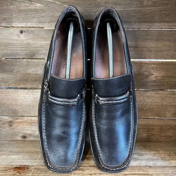 Mens Donald J‎ Pliner Black Leather Dress Shoes Horsebit Loafers Size 12 M GUC main image 2